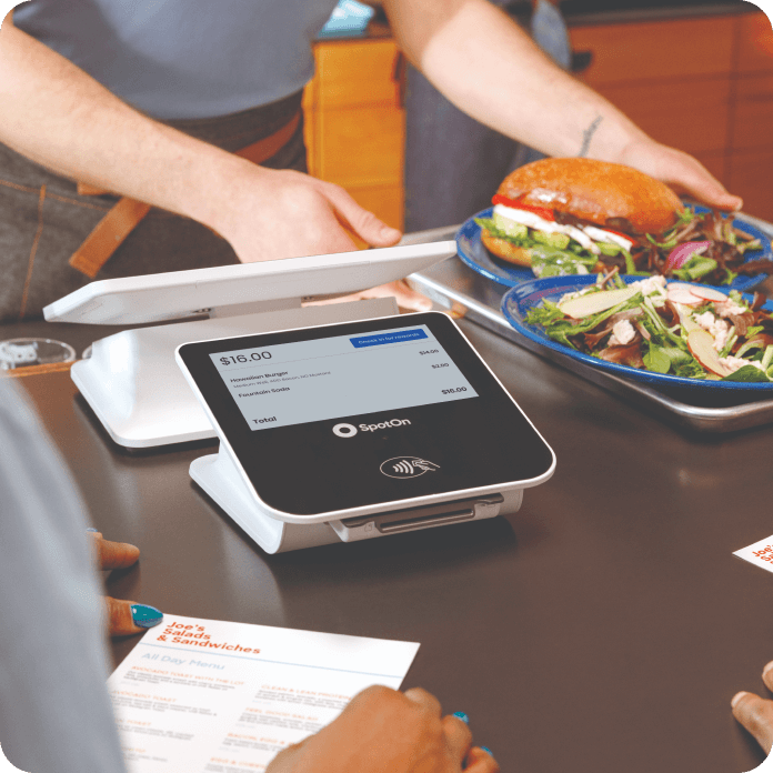 SpotOn payment terminal in use